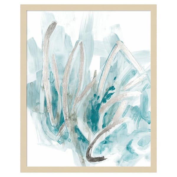 Amanti Art Embellished Aquatic Energy II by June Erica Vess 21 in. W x 25 in. H. Wood Framed Wall Art Print Framed in Brown