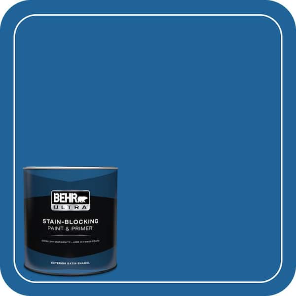 BEHR ULTRA 1 qt. #570B-7 Cobalt Glaze Satin Enamel Exterior Paint & Primer