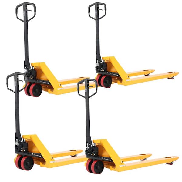 Hydraulic Pallet Truck (4-Pack) 5,500 lbs. Manual Pallet Jack with PU Wheels 48 x 21 in. Forks