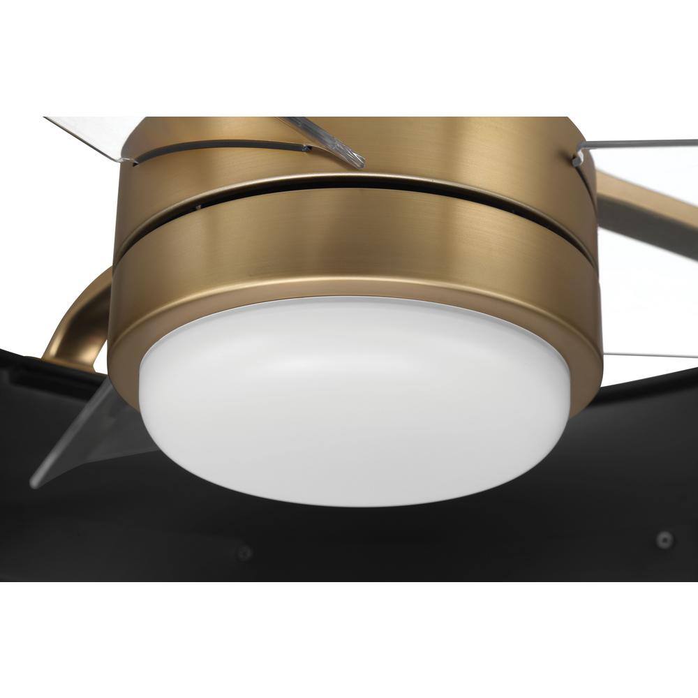 Taylor 20'' Flat Black and Satin Brass Ceiling Fan with LED Light and Remote