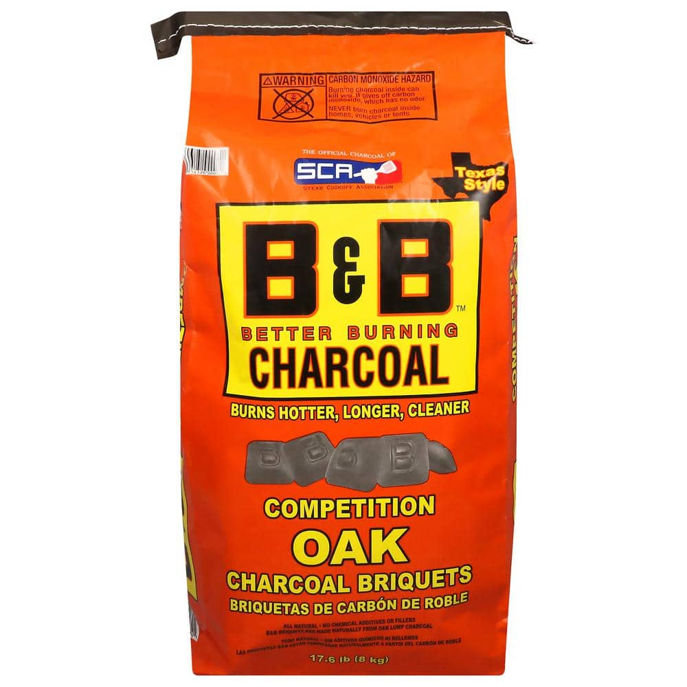 B&B BETTER BURNING CHARCOAL 17.6 Lbs. Oak Briquets (2-Pack) B00074-48 ...