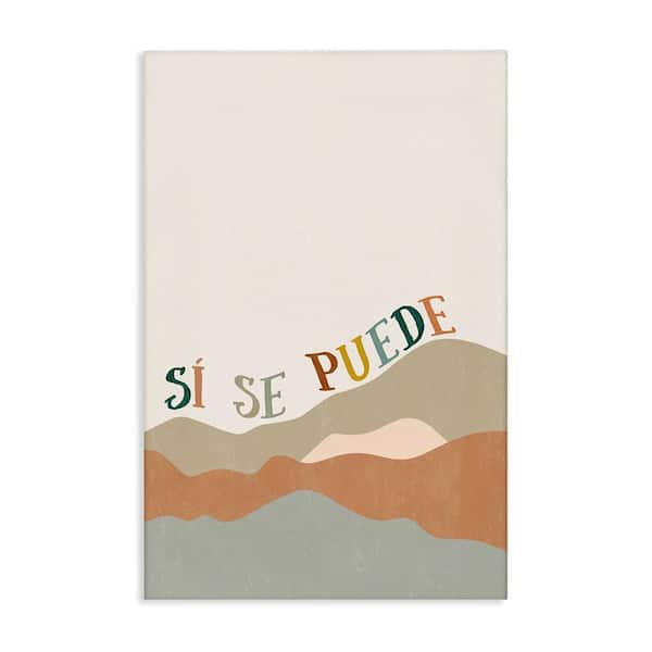 Stupell Industries Yes You Can Mountains by Anna Quach Gallery Wrapped Unframed Typography Graphic Art Print 24 in. x 16 in.