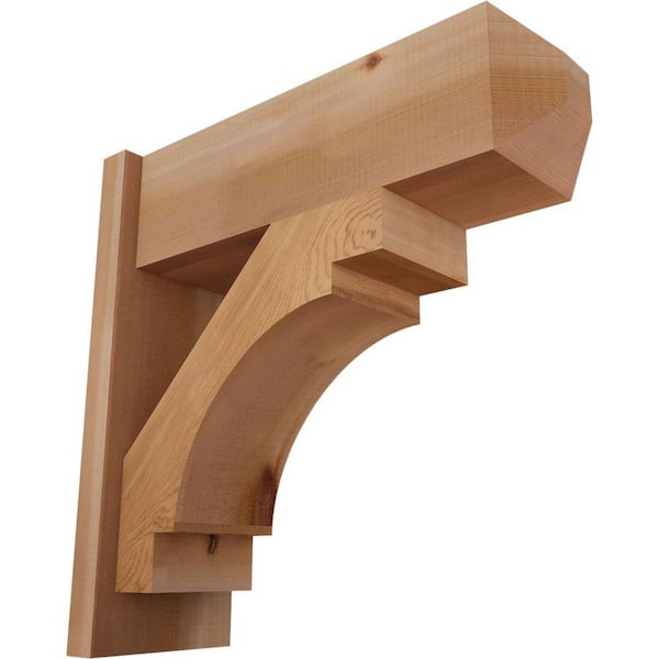 Ekena Millwork 8 in. x 22 in. x 22 in. Merced Craftsman Smooth Western Red Cedar Outlooker