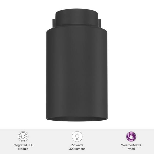 Hunter Fan Company - Hunter Kennicott Matte Black Cylinder Outdoor Lighting for Foyer / Entry Way