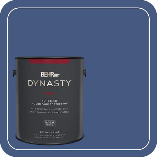 BEHR DYNASTY 1 gal. #M540-7 Optimum Blue Flat Exterior Stain-Blocking Paint & Primer