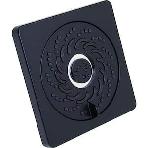High Pressure Shower Head 4-Spray Patterns with 2 GPM 5 in. ‎Wall Mount Rain Fixed Shower Head in Matte Black