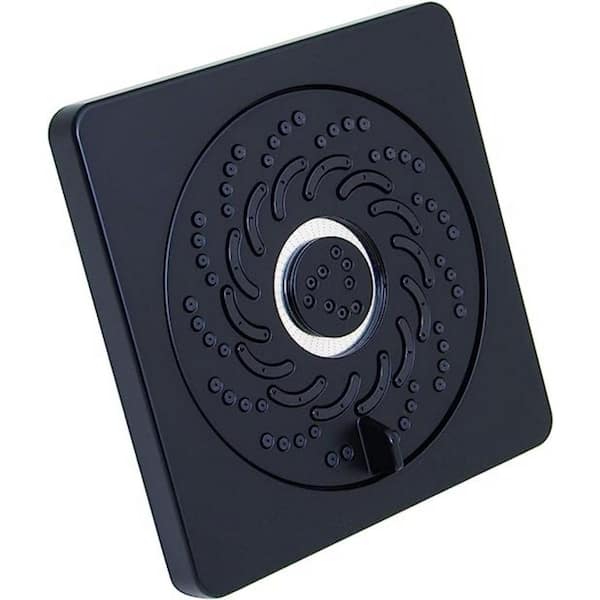 Unbranded High Pressure Shower Head 4-Spray Patterns with 1.5 GPM 5 in. ‎Wall Mount Rain Fixed Shower Head in Matte Black