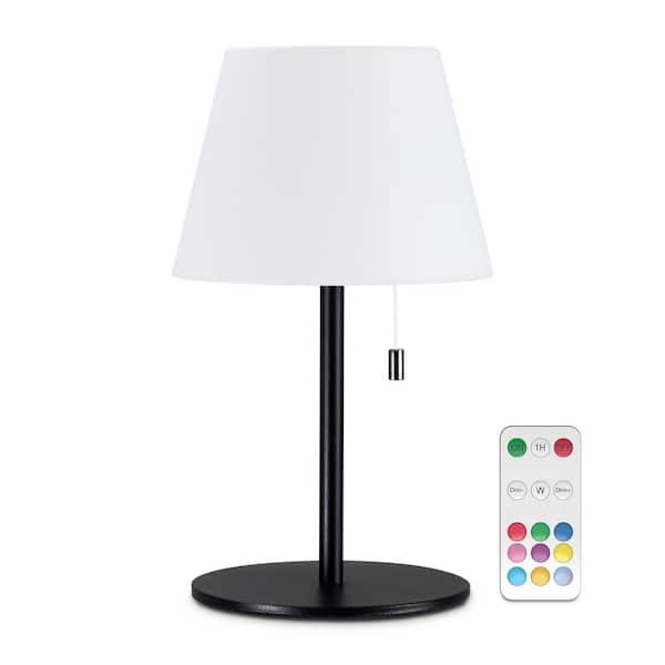 10 in. Black Waterproof RGBW Night Light Bulb Frosted Lamp with Remote Control