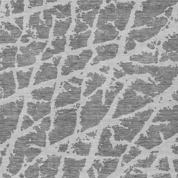 Charcoal 3 ft. x 5 ft. Abstract Indoor / Outdoor Area Rug