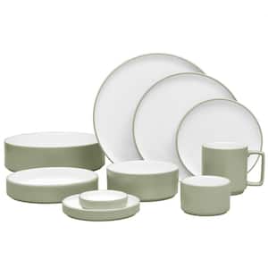 Colortex Stone Sage 3.75 in. Porcelain Mini Plates, (Set of 4)
