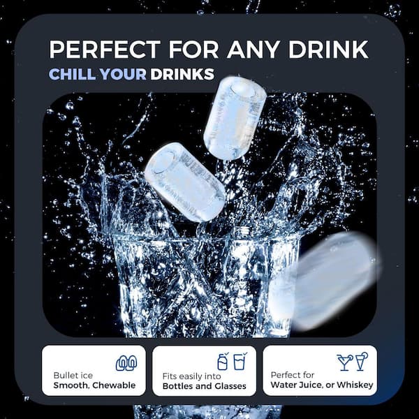 ICE CUBE❗️ SIMZLIFE 9.4 in. 26.5 lb. Bullet Ice Countertop Portable Ice