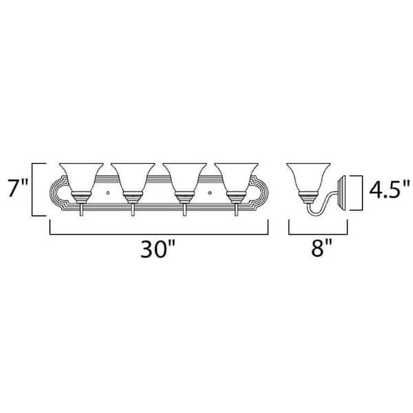 Essentials 4-Light Polished Chrome Bath Vanity Light