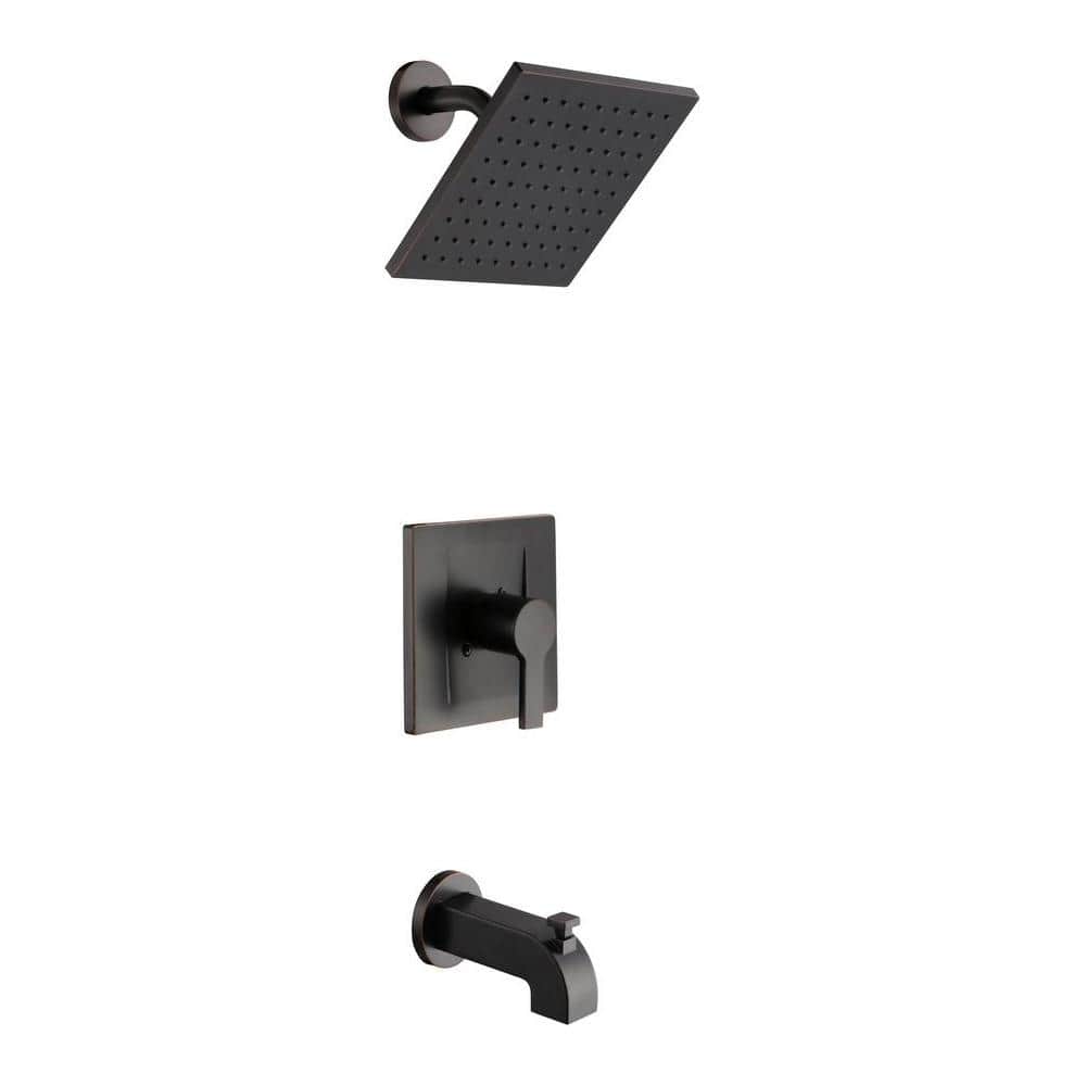 Glacier Bay Modern SingleHandle 1Spray Tub and Shower Faucet in Bronze (Valve Included) HD873X