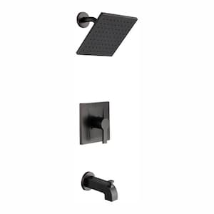 Modern Single-Handle 1-Spray Tub and Shower Faucet in Bronze (Valve Included)