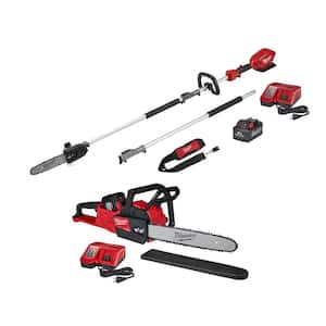 M18 FUEL 10 in. 18-Volt Lithium-Ion Brushless Cordless Pole Saw & 16 in. Chainsaw Combo Kit with Two Batteries
