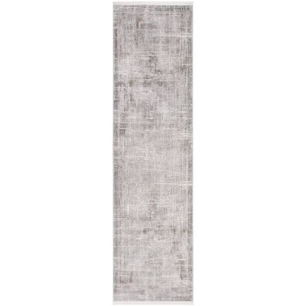 Platinum 2 ft. x 8 ft. Gray/Dark Gray Monochrome Scratched Runner Rug