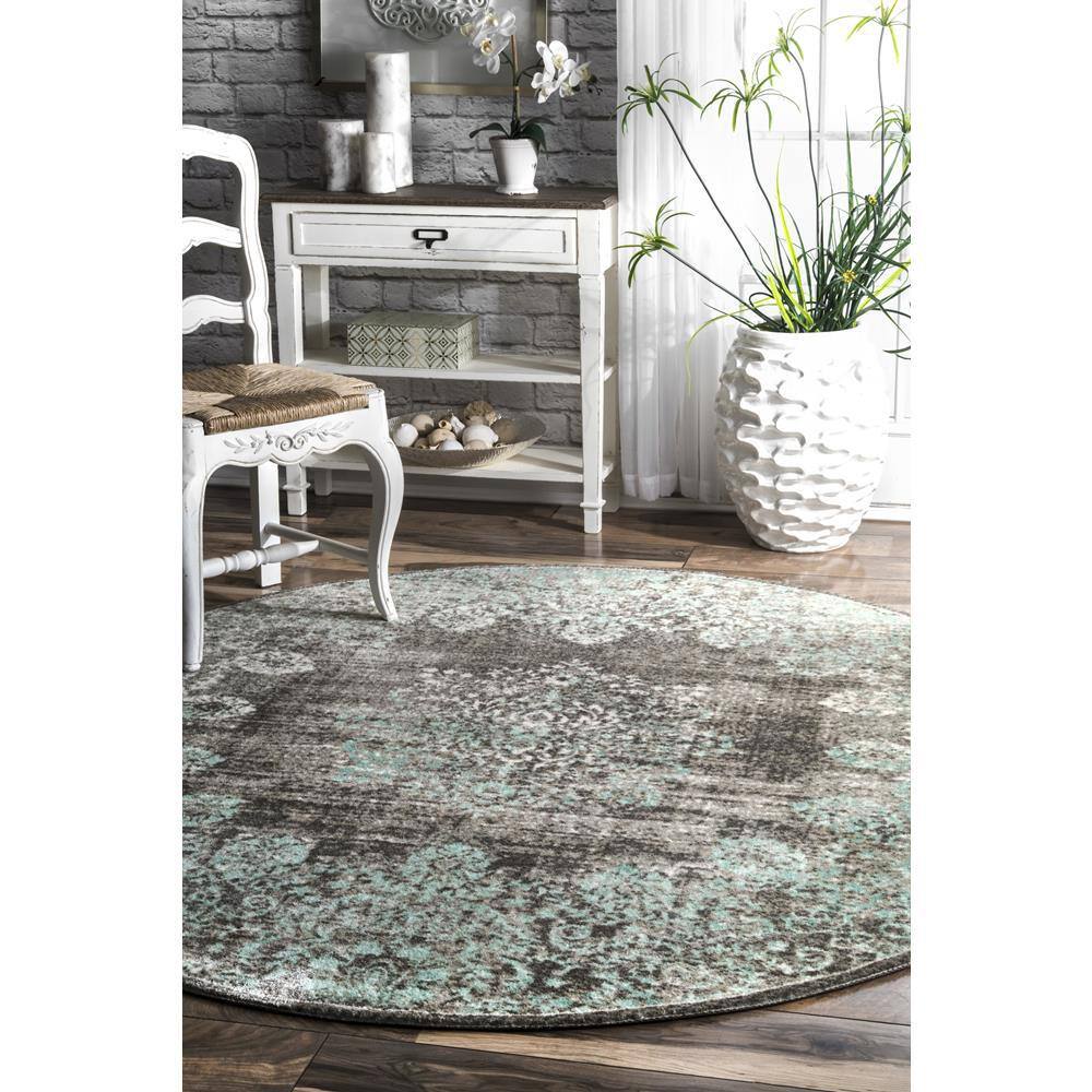 Multi Abstract Synthetic 6'7" x 9' Non-Slip Area Rug
