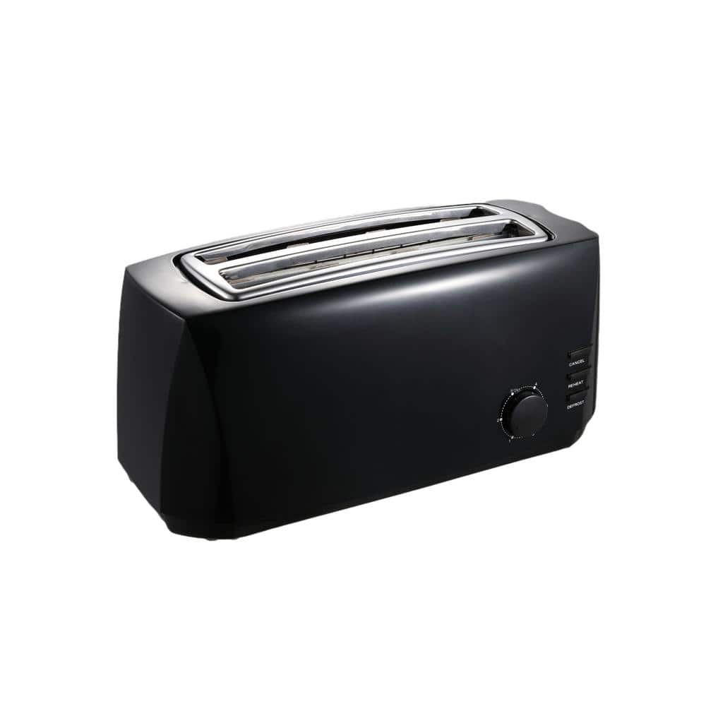 Maximatic Elite Gourmet 130Watt 4Slice Black Long Slot Toaster