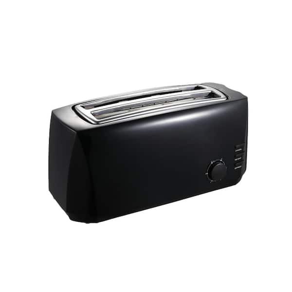 Maximatic Elite Gourmet 130-Watt 4-Slice Black Long Slot Toaster