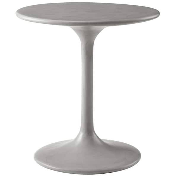 MODWAY Esme Outdoor Patio Outdoor Patio Concrete Side Table in Gray