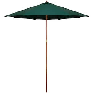 8.5 ft. Outdoor Patio Market Umbrella with Wooden Pole Green