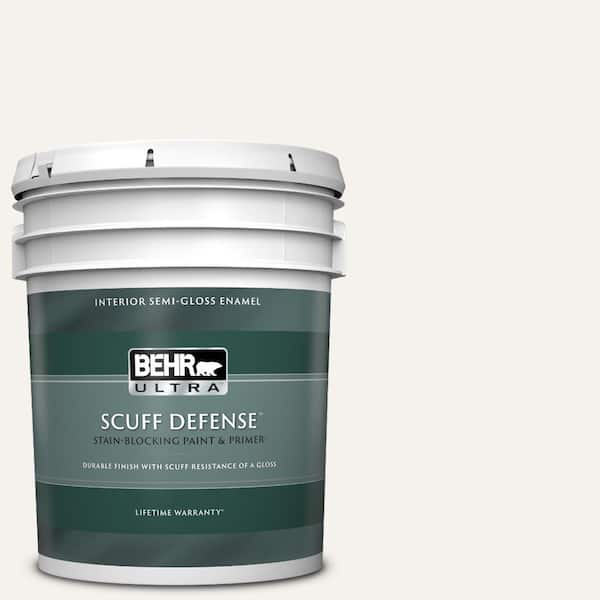 BEHR ULTRA 5 gal. #PR-W14 Bit of Sugar Extra Durable Semi-Gloss Enamel Interior Paint & Primer