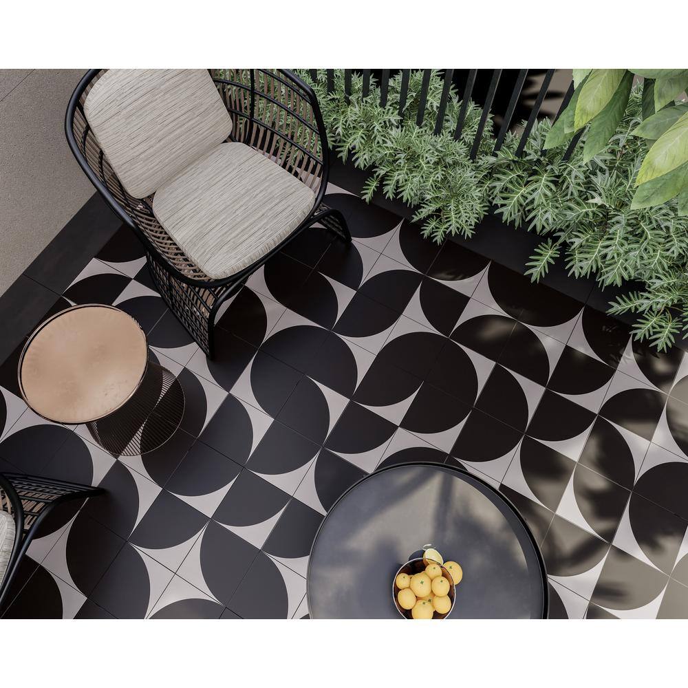 Luna 8x8 Domino Matte Geometric Porcelain Tile