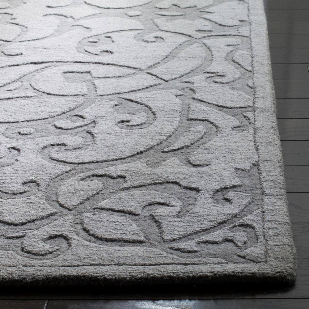 Gray Hand-Tufted Wool 6' x 9' Rectangular Area Rug