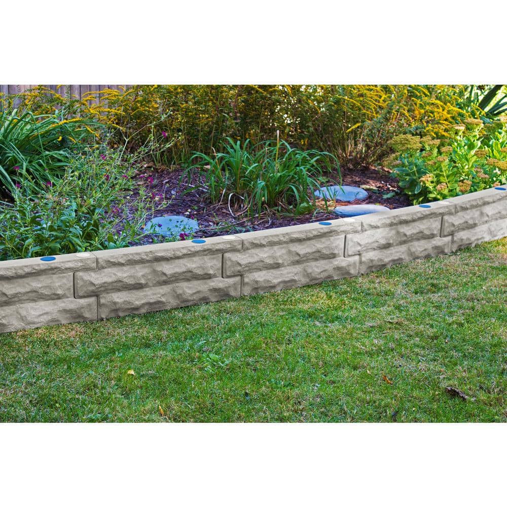 Sandstone Polyethylene Self-Watering Raised Garden Bed Border