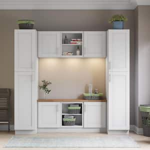 Richmond Verona White Plywood Shaker Ready to Assemble Base Kitchen Cabinet Mudroom Sft Cls 96 in W x 24 in D x 90 in H