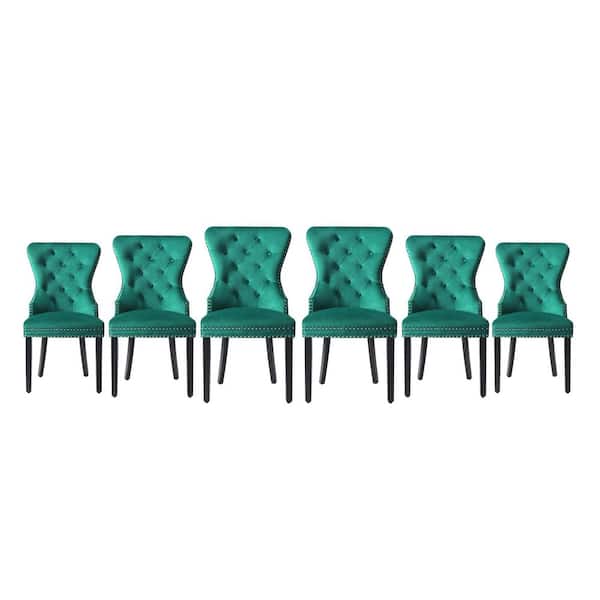 Brooklyn Dark Green Tufted Velvet Dining Side Chair (Set of 6)
