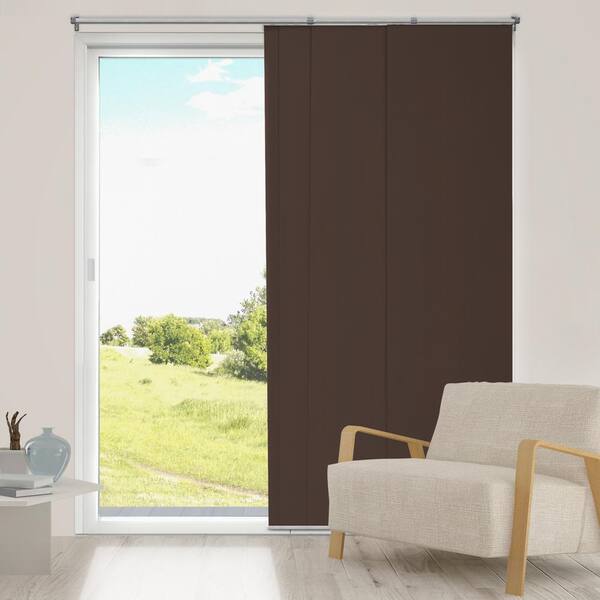 Chicology Panel Track Blinds Mountain Chocolate    Cordless Blackout Adjustable with 22 in Slats Up to 80 in. W x 96 in L