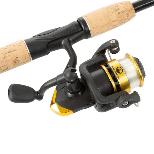 Fishing Rod & Reel Combo-6’ Fiberglass Pole, Spinning Reel for  Beginners-Pre-Spooled with 10lb Test Breakline Series by Wakeman Outdoors