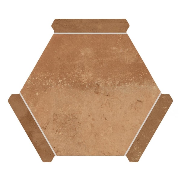 Merola Tile Doscotto Panal Rosso with Clay Picket 8-5/8 in. x 9-7/8 in. Porcelain Floor and Wall Take Home Tile Sample