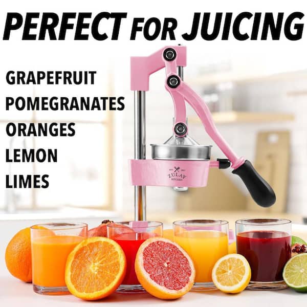 Zulay Kitchen Cast-Iron Orange Juice Squeezer - Large Pink Z