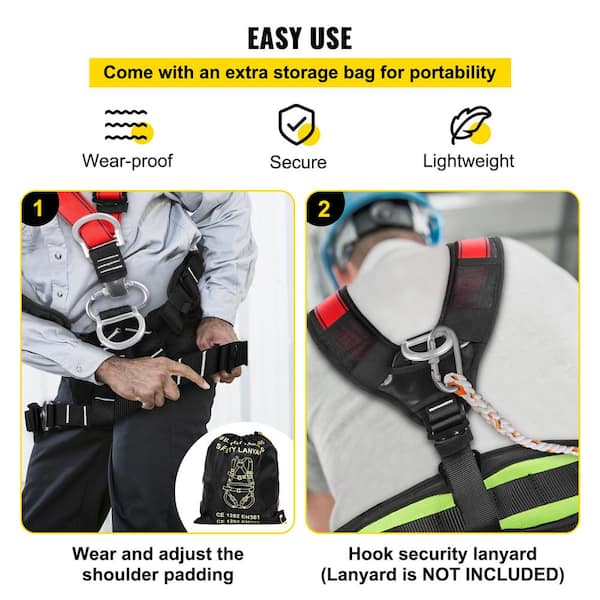 VEVOR Safety Climbing Harness Rock Tree Body Fall Protection Rappelling Harness  Belt Tree Climbing Lanyard AQSQSSAQD00000001V0 - The Home Depot