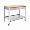 Seville Classics Stainless Steel Rolling Workcenter Island Kitchen