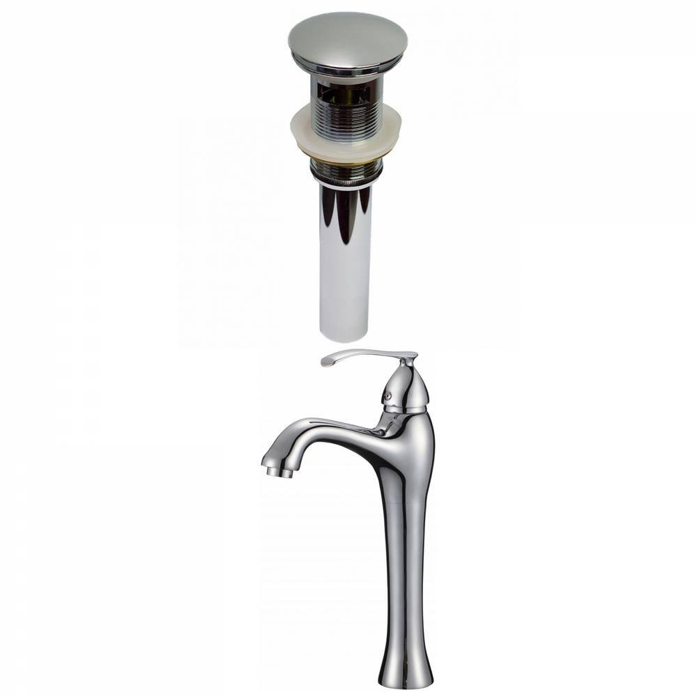 Katrina Single Handle Vessel Sink Faucet with Pop-Up Drain in Brushed Chrom