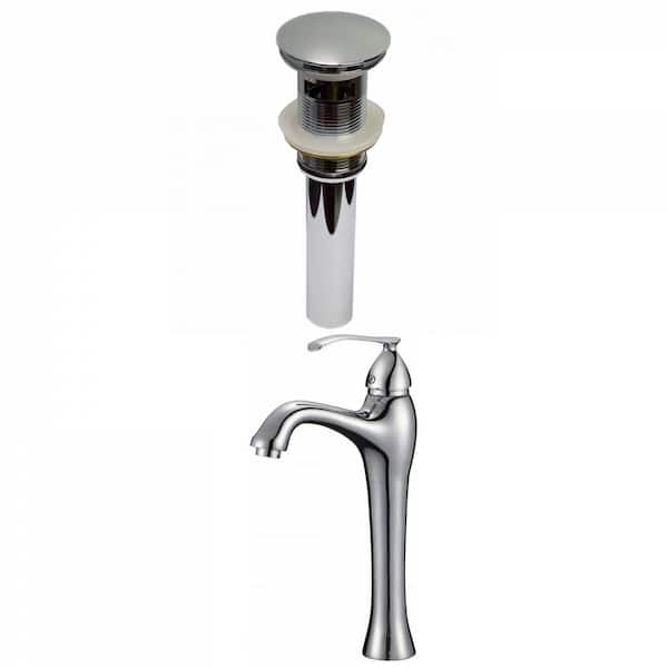 Unbranded Katrina Single Handle Vessel Sink Faucet with Pop-Up Drain in Brushed Chrome 16GS-29481