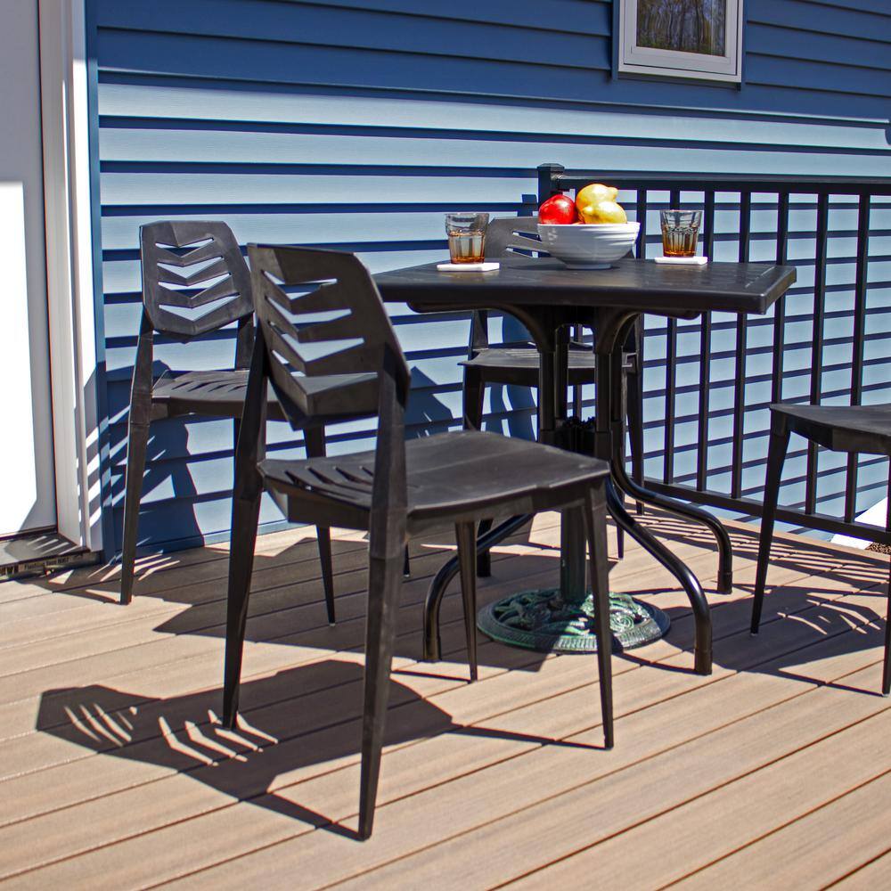 Matisse Black Polypropylene Armless Dining Chairs Set of 4