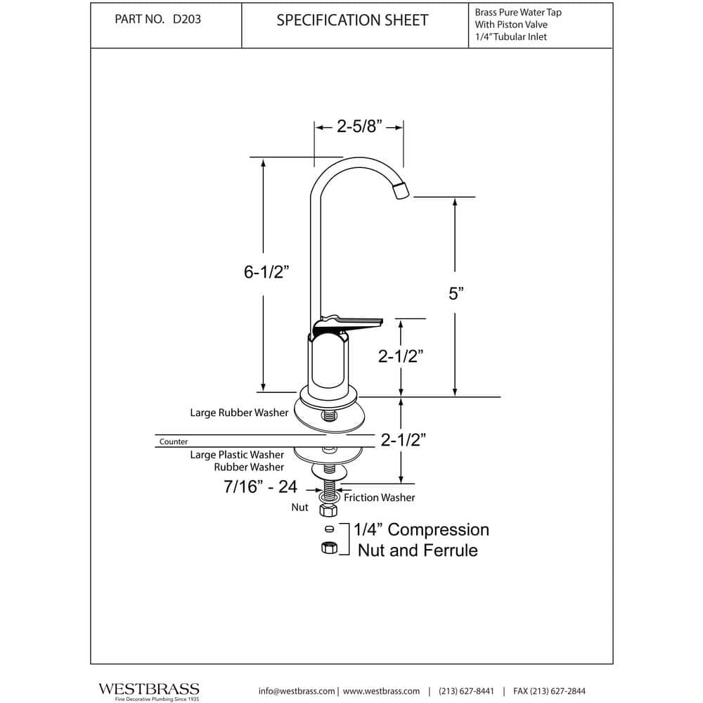 Polished Chrome Cold Water Dispenser Faucet Kit with Filter