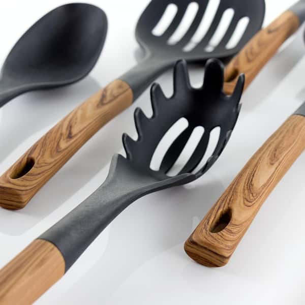 Bamboo Kitchen Utensils Set 8-Pack - Wooden Cooking Utensils for