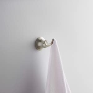 Forte Double Sculpted Robe Hook in Vibrant Brushed Nickel