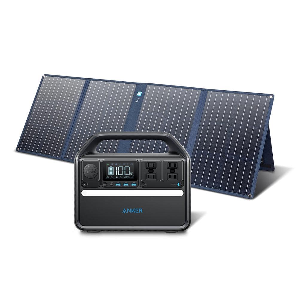 500W Output/1000W Peak Push-Button Start Solar Generator RIVER 2 Max with  160W Solar Panel