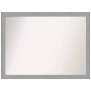 Medium Rectangle Brushed Nickel Contemporary Mirror (32.5 in. H x 43.5 in. W)