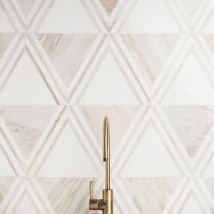Ruit Beige 13.54 in. x 15.63 in. Polished Marble Mosaic Tile (1.47 sq. ft./Each)