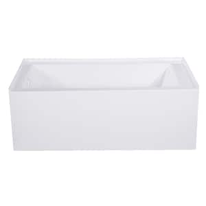 Aqua Eden Jenny 54 in. Acrylic Left-Hand Drain Rectangular Alcove Bathtub in White
