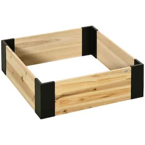 31.5 in. x 31.5 in. Wooden Raised Garden Bed with Metal Corner Bracket, No Installation Tools Required Planter Box