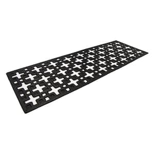 Stars Black 9.75 in. x 29.75 in. Rubber Stair Tread Cover (6-Pack)