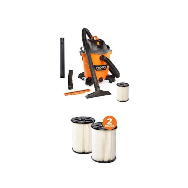 12 Gal. 5.0 Peak HP NXT Shop Vacuum with Filter, Hose and General Debris VF4200 Filter (2-Pack)